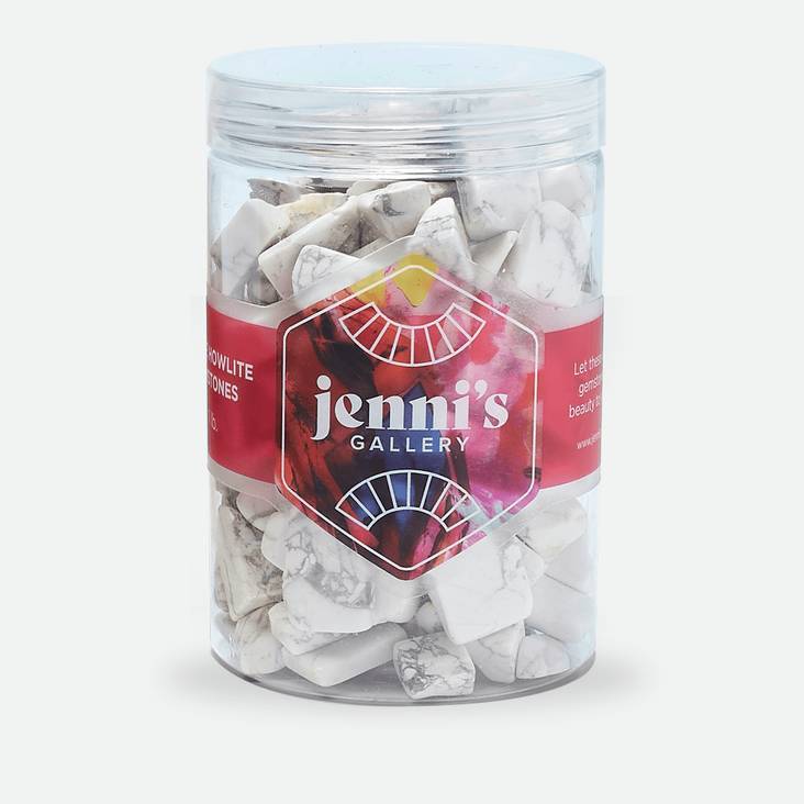 A jar with jenni's gallery clear label printed by StickerGiant applied to the jar