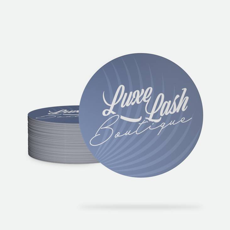 A stack of Circle Stickers printed by StickerGiant
