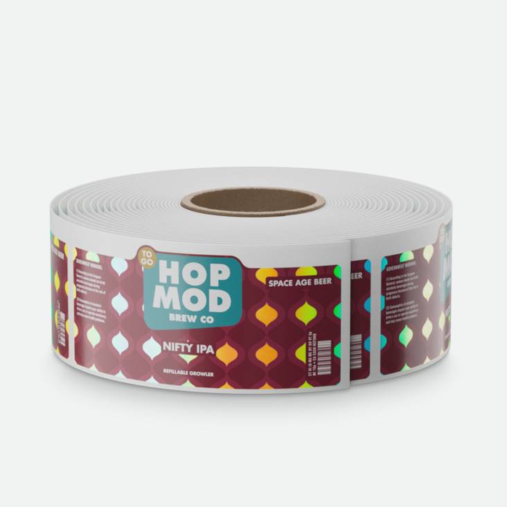 A roll of Holographic Labels printed by StickerGiant 